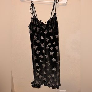 New with tags urban outfitters butterfly velvet mini dress adjustable straps